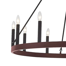 Load image into Gallery viewer, Finchley 12 - Light Candle Style Wagon Wheel Chandelier
