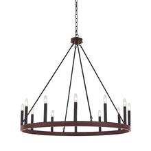 Load image into Gallery viewer, Finchley 12 - Light Candle Style Wagon Wheel Chandelier
