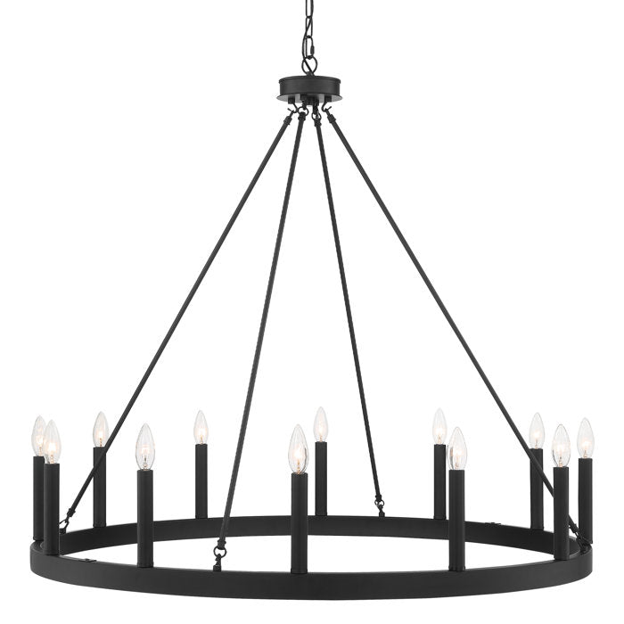 Finchley 12 - Light Dimmable Wagon Wheel Chandelier
