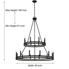 Load image into Gallery viewer, Finchley 20 - Light Candle Style Wagon Wheel Chandelier
