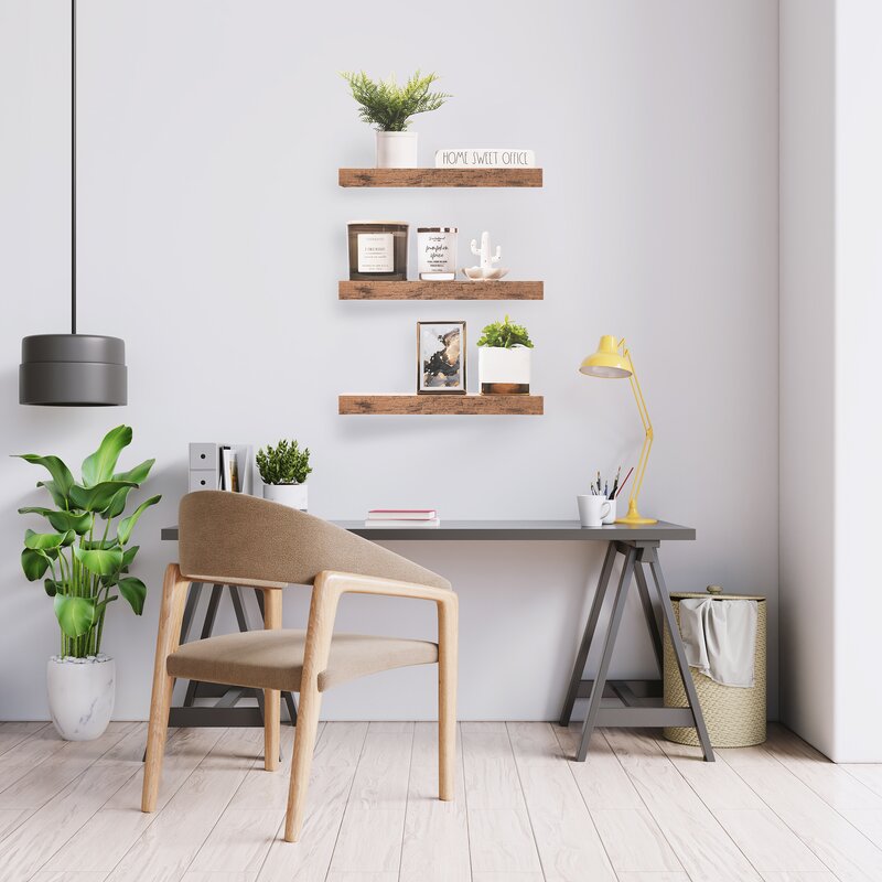 Mahogany Finkle 3 Tier Floating Shelf (Set of 3) OG488