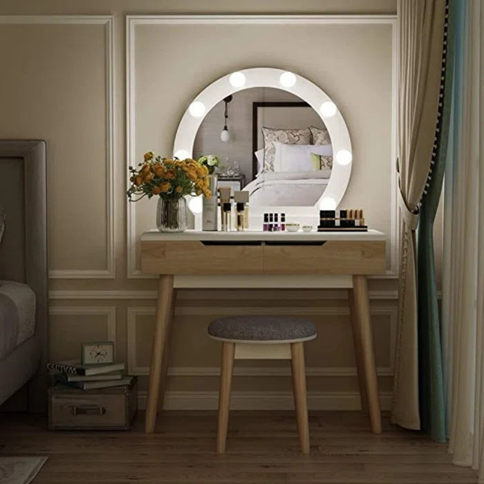 Finty 32'' Wide Vanity Set with Stool and Mirror
