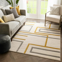 Load image into Gallery viewer, Fiona Geometric Area Rug in Ivory 3&#39;11&quot; x 5&#39;3&quot;
