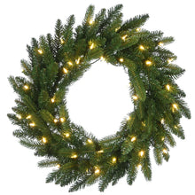 Load image into Gallery viewer, Fir Wreath Lighted PVC Wreath, 24&quot; H x 24&quot; W x 5&quot; D
