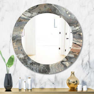 31.5" H x 31.5" W Fire And Ice Minerals VI Wall Mirror