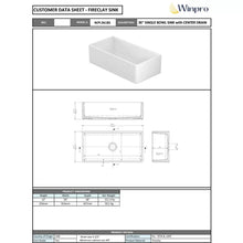 Load image into Gallery viewer, Fireclay 36&quot; L x 18&quot; W Farmhouse Kitchen Sink
