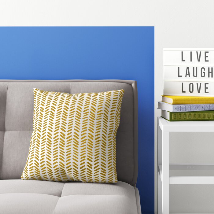 Yellow Modern Herringbone Throw Pillow (1612ND)