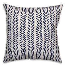 Load image into Gallery viewer, 16&quot; x 16&quot; Navy Flávio Modern Herringbone Throw Pillow MRM721
