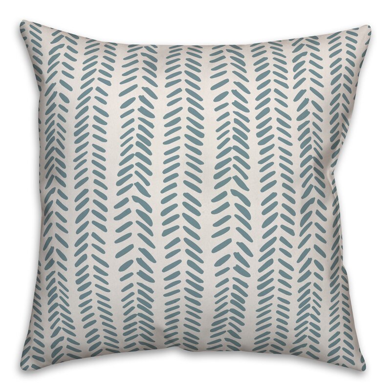 SET OF 3 Flávio Modern Herringbone Throw Pillow Green (1302ND)