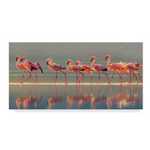 Load image into Gallery viewer, Flamingo Walk by Phillip Chang - Photograph on Canvas, 24&quot; H x 47&quot; W x 2&quot; D
