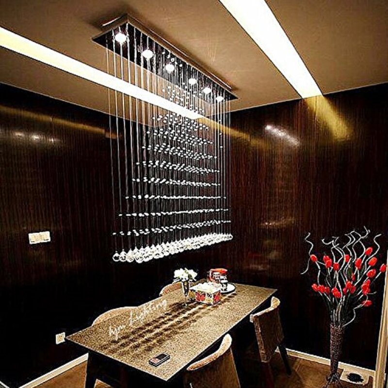 Flanders 6 - Light Kitchen Island Geometric Chandelier with Crystal Accents MRM2885