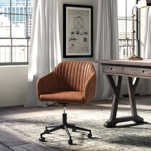 Load image into Gallery viewer, Flannigan Task Chair in Faux Brown Leather #620HW
