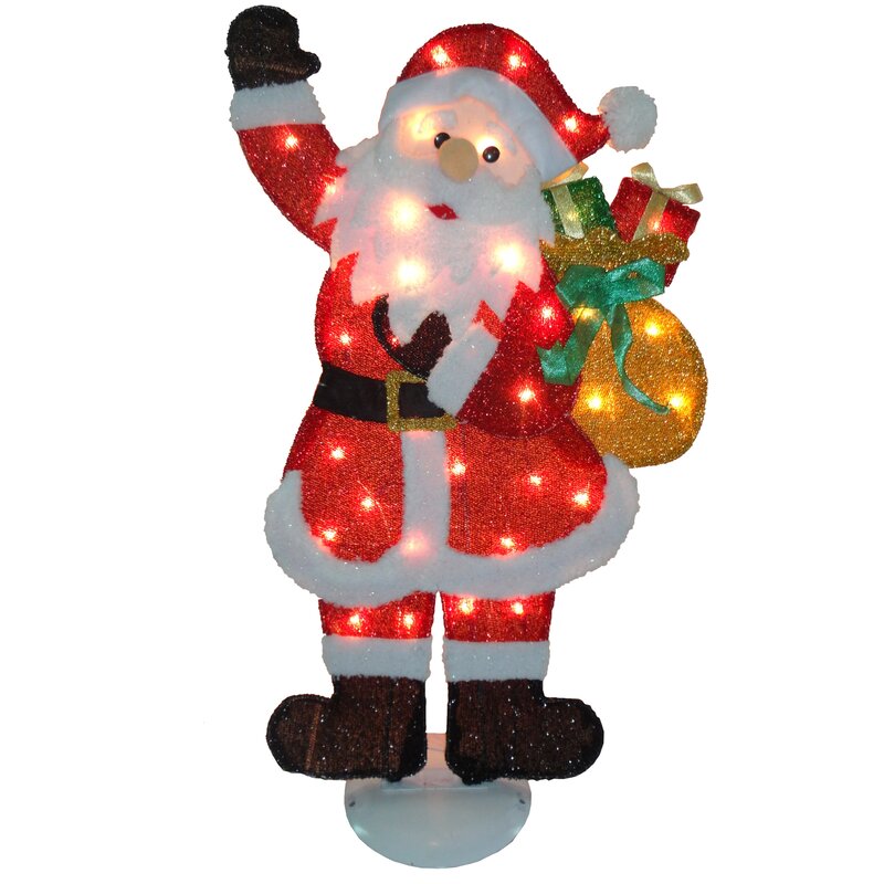 Flat Santa Christmas Decoration Lighted Display