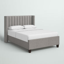 Load image into Gallery viewer, Queen Stone Flemings Vertical Channel Tufted Wingback Upholstered Platform Bed - 2 Boxes
