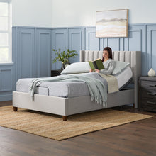 Load image into Gallery viewer, Queen Stone Flemings Vertical Channel Tufted Wingback Upholstered Platform Bed - 2 Boxes
