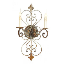 Load image into Gallery viewer, Fleur De Lis 2-Light Candle Wall Light 1929AH
