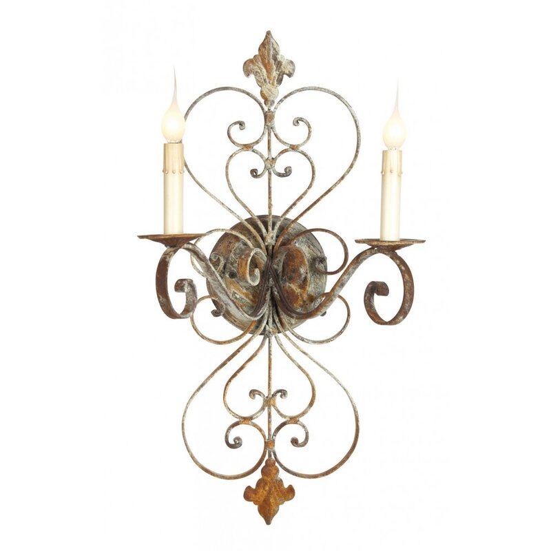 Fleur De Lis 2-Light Candle Wall Light 1929AH