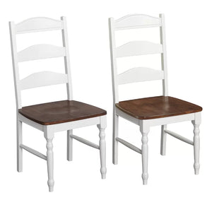 Fleurance Ladder Back Side Chair in White (Set of 2)