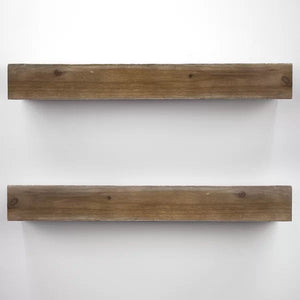 3.25" H x 24.25" W x 8.25" D Brown Floating Shelf
