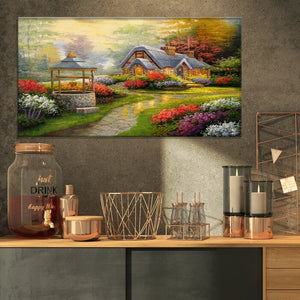 'Sunset Stone Country Cottage' Print on Wrapped Canvas MR45