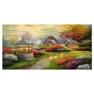 'Sunset Stone Country Cottage' Print on Wrapped Canvas MR45