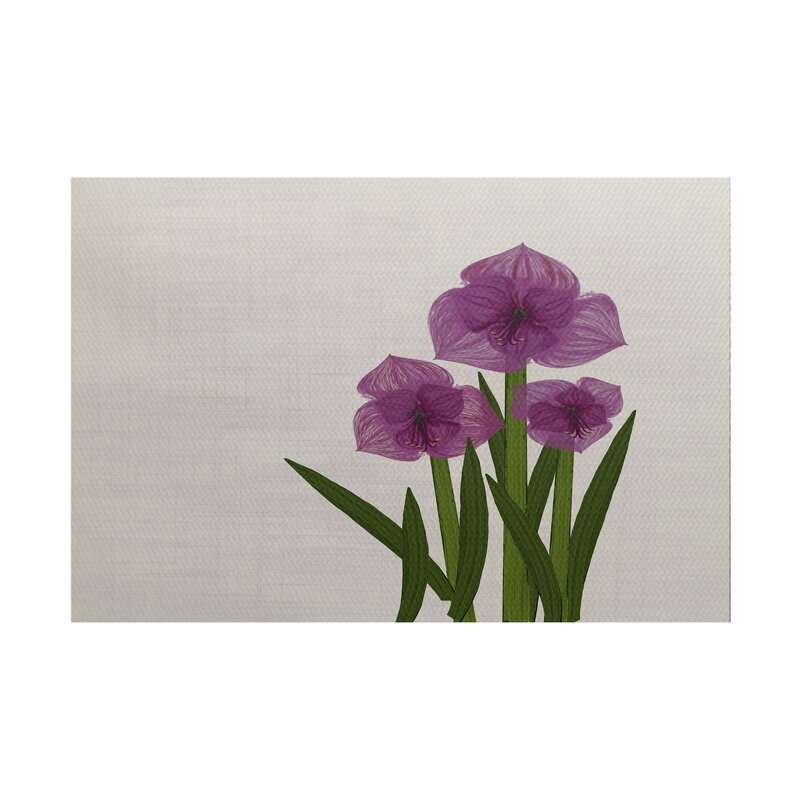Floral Flatweave Purple/Green Area Rug 2207CDR/GL