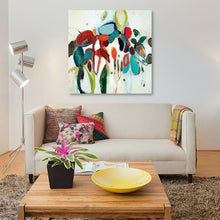 Load image into Gallery viewer, Floral Hints by Lisa Ridgers - 37 x 37 Gallery-Wrapped Canvas Giclée 6711RR
