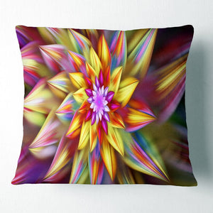 16" x 16" Floral Large Alien Fractal Flower Pillow, set of 2