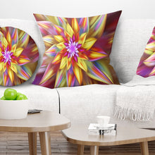 Load image into Gallery viewer, 16&quot; x 16&quot; Floral Large Alien Fractal Flower Pillow, set of 2
