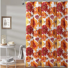 Load image into Gallery viewer, 72&quot; x 72&quot; Red Floral Single Shower Curtain
