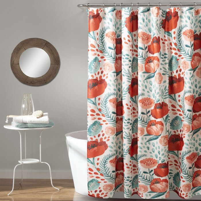Floral Single Shower Curtain #1169HW