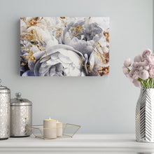 Load image into Gallery viewer, 20" H x 30" W x 1.5" D White, Gold Floral and Botanical Her Peony Garden Flowers - Picture Frame Graphic Art Print on Canvas MRM1416
