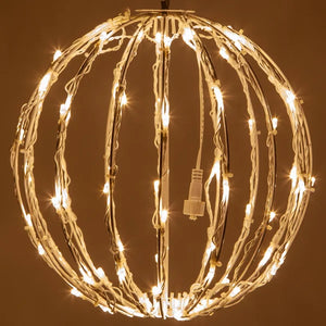 Fold-Flat LED Metal Christmas Ball Lighted Window Décor 12" (SET OF 2)