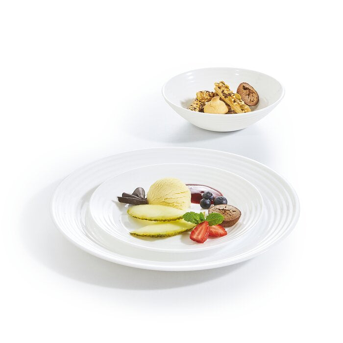 White Fonio 36 Piece Dinnerware Set, Service for 12 (Set of 3) #1073HW