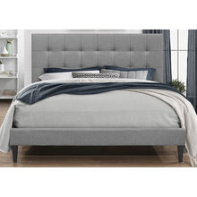 Load image into Gallery viewer, Queen Gray Forsan Tufted Upholstered Low Profile Platform Bed
