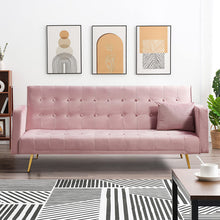 Load image into Gallery viewer, Forston 71&#39;&#39; Velvet Convertible Square Arm Sleeper
