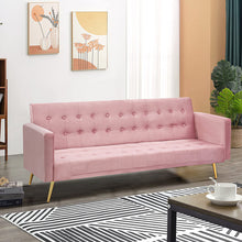 Load image into Gallery viewer, Forston 71&#39;&#39; Velvet Convertible Square Arm Sleeper
