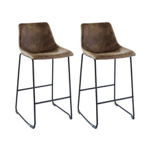 Load image into Gallery viewer, Set of Two 29&quot; Brown Bar Stools #9479
