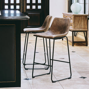 Set of Two 29" Brown Bar Stools #9479