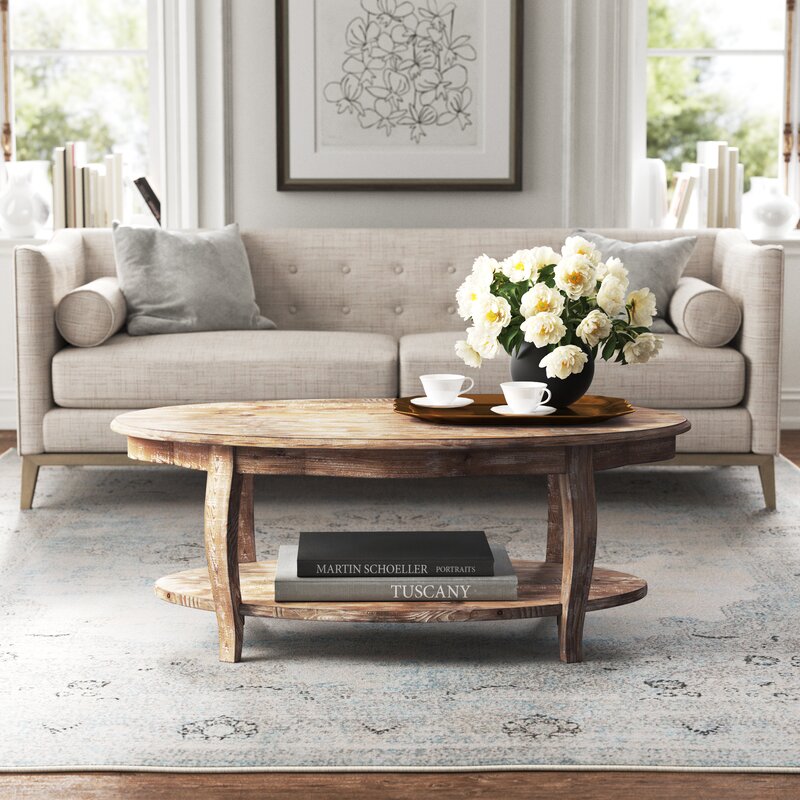 Francoise Solid Wood Coffee Table with Storage