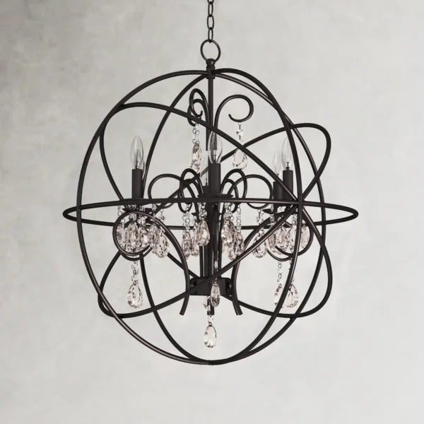 Oil Rubbed Bronze Franklin Dimmable Globe Chandelier