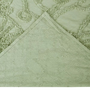 Queen Coverlet / Bedspread + 2 Shams Sage Freddie 100% Cotton Super Soft and Light Weight Traditional Coverlet / Bedspread Set