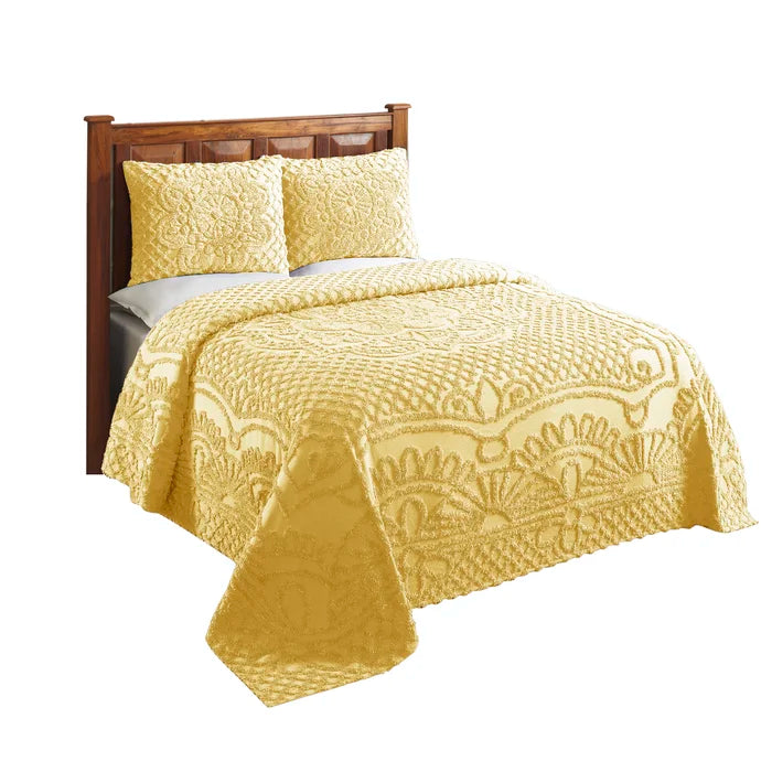 Freddie 100% Cotton Super Soft and Light Weight Traditional Coverlet / Bedspread Set, Queen