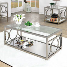 Load image into Gallery viewer, Chrome Frederika Floor Shelf Coffee Table with Storage #2414HW
