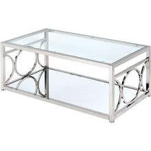 Load image into Gallery viewer, Chrome Frederika Floor Shelf Coffee Table with Storage #2414HW
