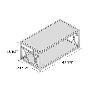 Chrome Frederika Floor Shelf Coffee Table with Storage #2414HW