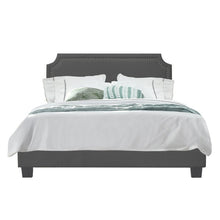 Load image into Gallery viewer, Queen Dark Gray Fredson Upholstered Low Profile Standard Bed
