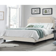 Load image into Gallery viewer, King Beige Fredson Upholstered Low Profile Standard Bed

