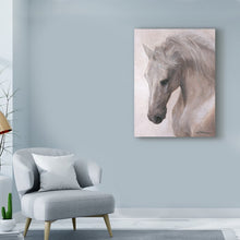 Load image into Gallery viewer, 32&quot; H x 24&quot; W x 2&quot; D Free Spirit White Horse by Lee Mitchelson - Print on Canvas
