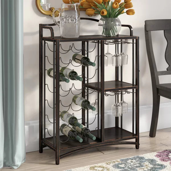 Freida 21 Bottle Floor Bar with Wine Storage